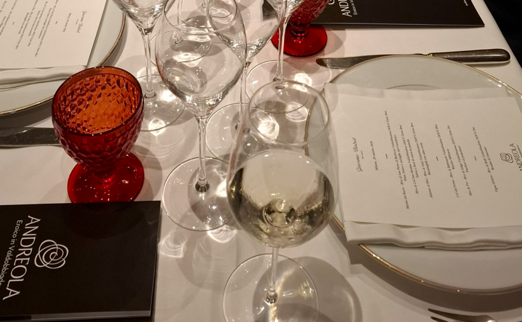 La degustazione di vini Andreola da Giacomo Bistrot (Milano)
