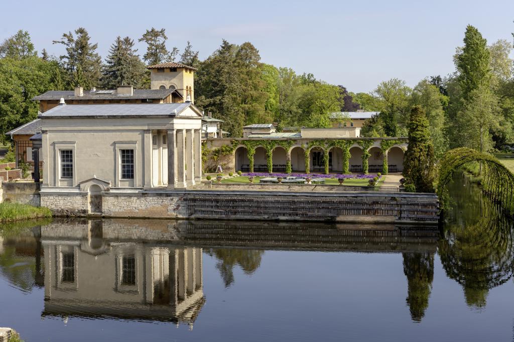 Potsdam, Park Sanssouci, Roman Baths, View of the Pavilion and the Arcade Hall © PMSG_SPSG (Andre Stibietz)